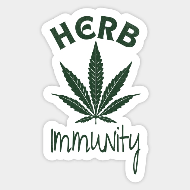 Herb Immunity Cannabis Leaf Design Sticker by Designed By Marty